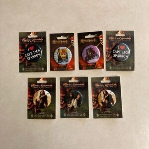 Pirates of the Caribbean Jack Sparrow Johnny Depp Pins